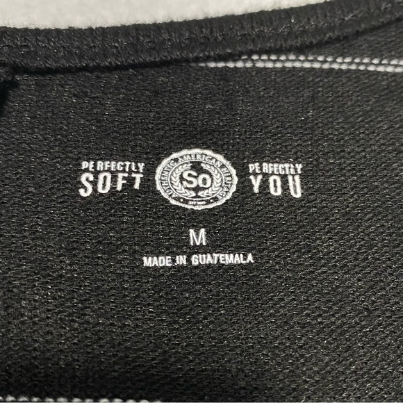 SO Perfectly Soft Black & White Henley Sweater Knee Length Dress Size M #1359 - Picture 5 of 9